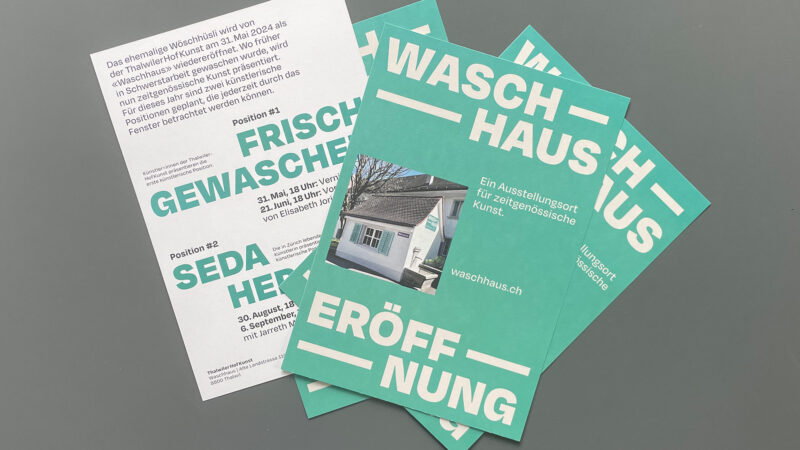 Waschhaus Beschriftung / Flyer